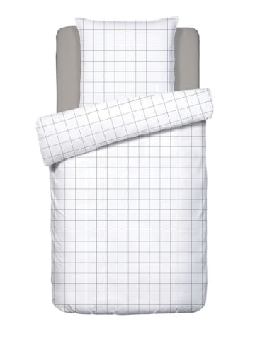 Cacharel Komplet pościeli satynowej w kolorze biało-szarobrązowym