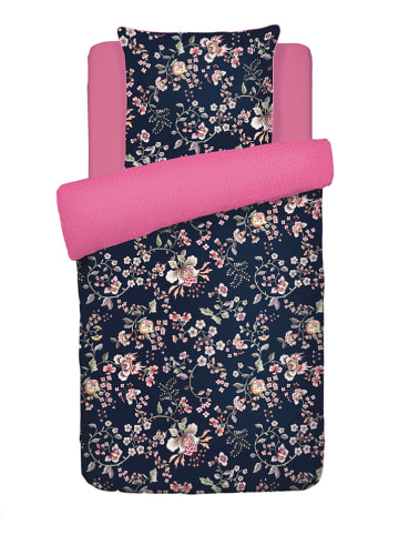 Cacharel Komplet pościeli satynowej w kolorze granatowo-jasnoróżowym