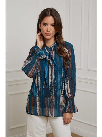 L'armoire de Suzette Blouse petrol/bruin/beige