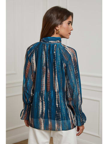 L'armoire de Suzette Blouse petrol/bruin/beige