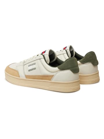 Tommy Hilfiger Shoes Leder-Sneakers in Khaki/ Beige/ Weiß