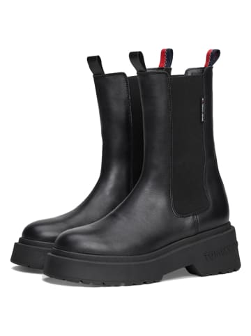 Tommy Hilfiger Shoes Leder-Chelsea-Boots in Schwarz