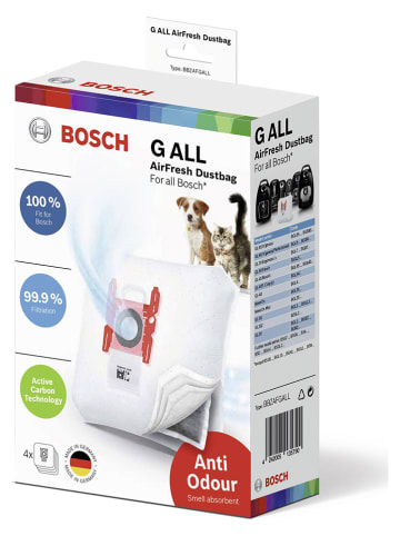 Bosch Kleingeräte Staubsaugerbeutel "PowerProtect - G All AirFresh" in Weiß - 4 Stück