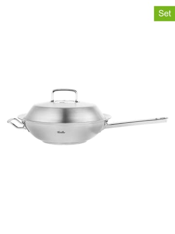Fissler 2-delige set: roestvrijstalen wok met deksel "Profi Collection®" - Ø 30 cm