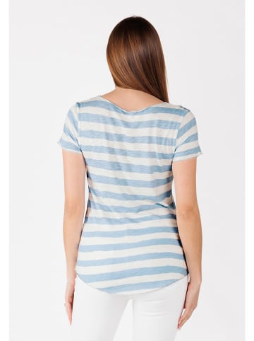 KEY LARGO Shirt "Florida" in Hellblau/ Weiß