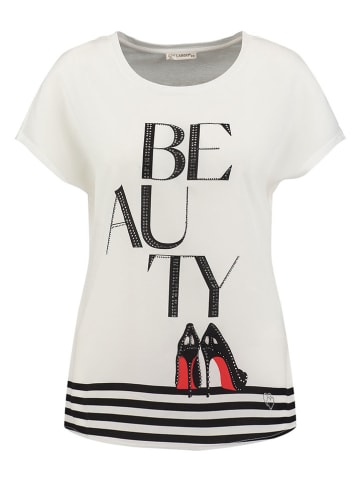 KEY LARGO Shirt "High Heels" in Weiß/ Schwarz