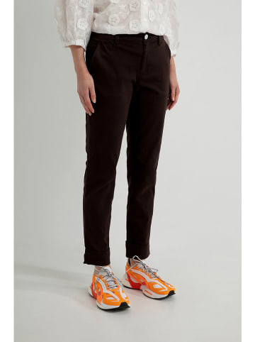 Josephine & Co Spodnie "Les pants" w kolorze ciemnobrązowym