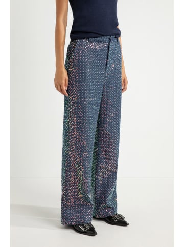 Josephine & Co Paillettenspijkerbroek "Freddy" - comfort fit - donkerblauw/meerkleurig