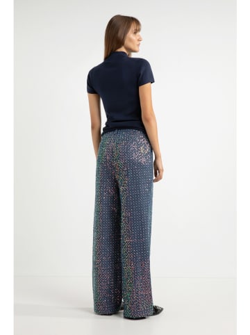 Josephine & Co Paillettenspijkerbroek "Freddy" - comfort fit - donkerblauw/meerkleurig