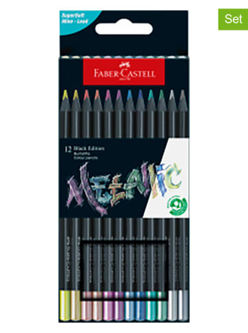 Faber-Castell 2er-Set: Buntstifte "Black Edition Metallic" - 2x 12 Stück
