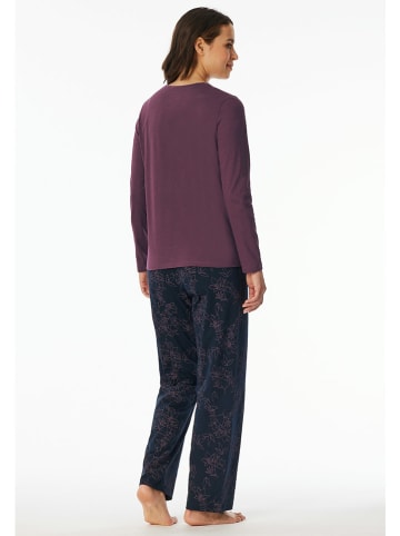 UNCOVER BY SCHIESSER Pyjama in Dunkelblau/ Lila