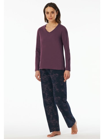 UNCOVER BY SCHIESSER Pyjama in Dunkelblau/ Lila