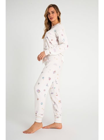 PJ Salvage Spodnie piżamowe w kolorze białym