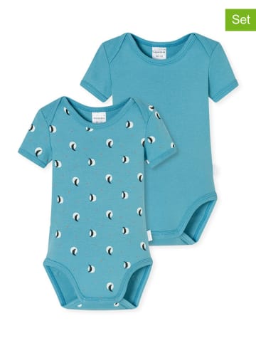 Schiesser 2-delige set: rompers turquoise