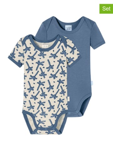 Schiesser 2-delige set: rompers crème/blauw