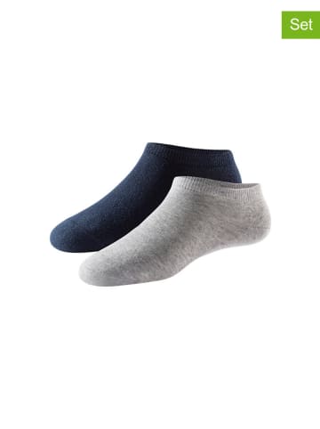 Schiesser 2-delige set: sokken grijs/donkerblauw