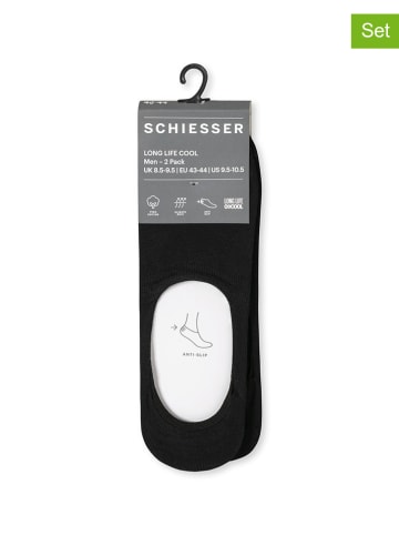 Schiesser 2er-Set: Füßlinge in Schwarz
