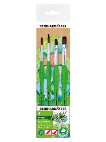 Eberhard Faber Synthetikpinsel "Green Winner - Mix" in Grün - 4 Stück