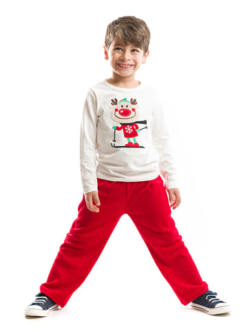 Denokids 2tlg. Outfit "Deer" in Rot/ Weiß