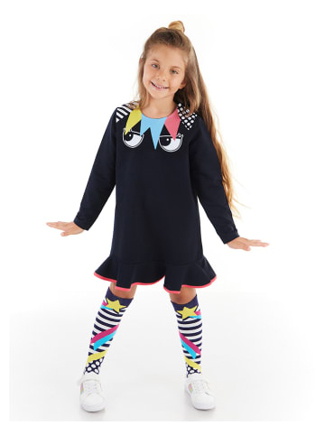 Denokids 2-delige outfit "Eyes" zwart/meerkleurig