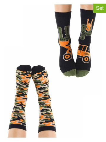 Denokids 2er-Set: Socken "UP" in Schwarz