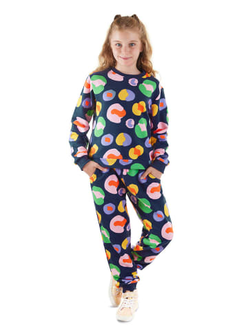 Denokids 2-delige outfit "Flowers" donkerblauw