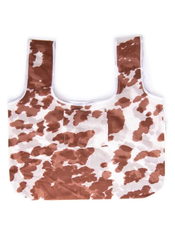 DESIGNWORKS INK ® Torba "Moo" w kolorze jasnobrązowo-białym na zakupy - 30,5 x 35,6 cm