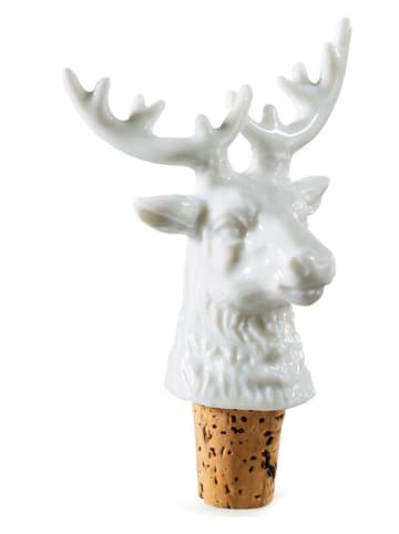 Donkey Flaschenverschluss ''Hirsch'' in Weiß - (B)4,5 x (H)9 x (T)3 cm