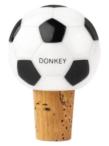 Donkey Flaschenverschluss ''Football'' in Schwarz/ Weiß - (B)4,5 x (H)6,5 x (T)4,5 cm