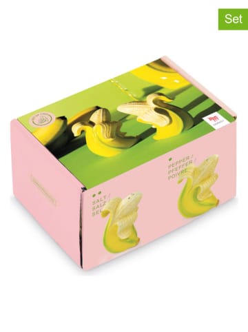 Donkey Pojemniki (2 szt.) w kolorze żółtym na przyprawy - 6 x 8 x 5 cm