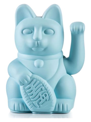 Donkey Figurka dekoracyjna "Lucky Cat" w kolorze błękitnym - 10,5 x 15 x 8,5 cm