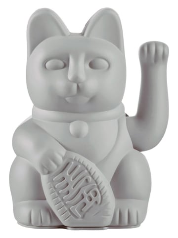 Donkey Figurka dekoracyjna "Lucky Cat" w kolorze jasnoszarym - 10,5 x 15 x 8,5 cm