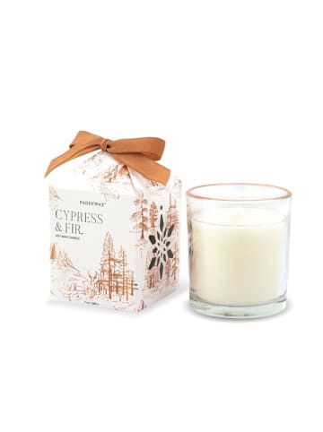 Paddywax Duftkerze "Cypress & Fir" in Weiß - 198 g