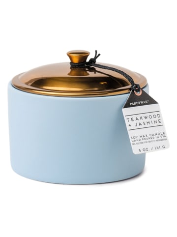 Paddywax Geurkaars "Hygge - Teakwood + Jasmine'' lichtblauw - 141 g
