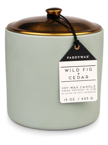 Paddywax Geurkaars "Hygge - Wild Fig + Cedar'' lichtgroen - 425 g