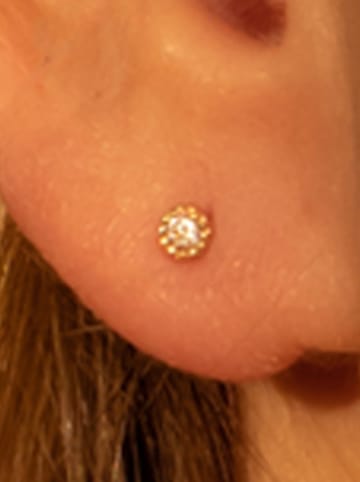 OR ÉCLAT Gold-Ohrstecker "Petits Ronds" mit Edelsteinen