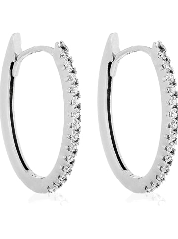 OR ÉCLAT Weißgold-Creolen "Alizée" mit Zirkonias