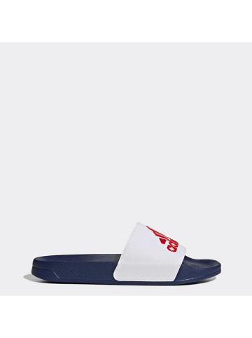 adidas Pantoletten "Adilette" in Weiß/ Rot/ Dunkelblau