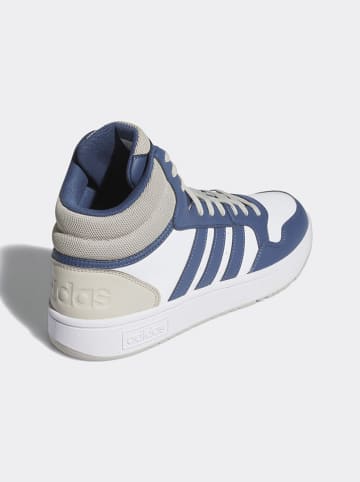 adidas Leren sneakers "Hoops 3.0 MID" donkerblauw/beige/wit