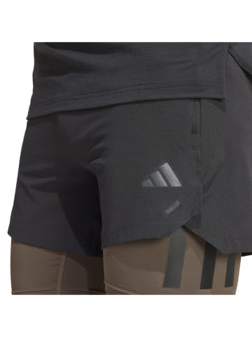 adidas 2-in-1 hardloopshorts zwart/bruin