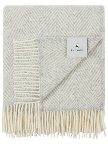 Lanerossi Wollen deken "Iseo Spina'' crème/lichtgrijs - (L)170 x (B)130 cm