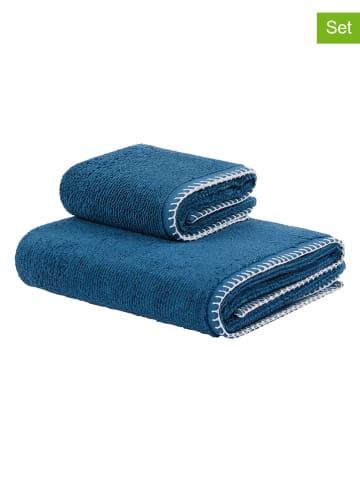 Lanerossi 2-delige handdoekenset "Coppia" blauw