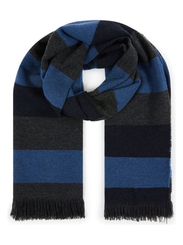 Lanerossi Wełniany szal "Vincent" w kolorze granatowym z dodatkiem kaszmiru - 200 x 60 cm