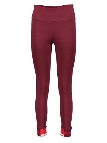 adidas Legginsy "Rib" w kolorze czerwonym