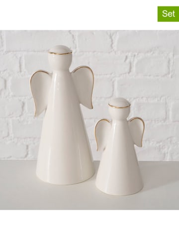 Boltze 2-delige set: decofiguren "Veliden" wit