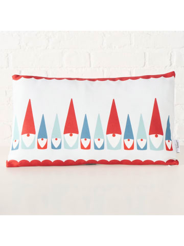 Boltze Kussen "Remsy" wit/rood/mintgroen - (L)50 x (B)30 cm