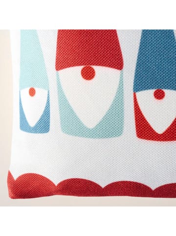 Boltze Kussen "Remsy" wit/rood/mintgroen - (L)50 x (B)30 cm