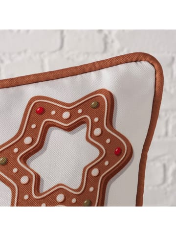 Boltze Poduszka "Ginger" w kolorze biało-jasnobrązowym - 45 x 45 cm