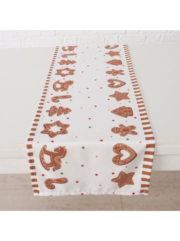 Boltze Tafelloper "Ginger" wit/lichtbruin - (L)140 x (B)40 cm