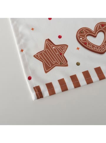 Boltze Tafelloper "Ginger" wit/lichtbruin - (L)140 x (B)40 cm